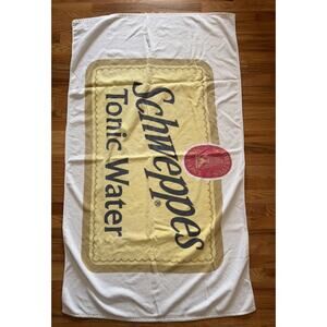 Vintage 1980s Schweppe's Tonic Water Promotional Beach Towel 80's 57x33”